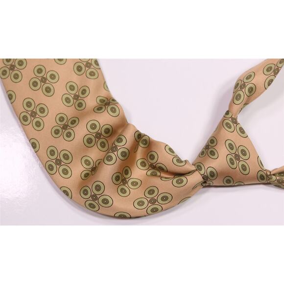 Bergdorf-Goodman Brown Green Avocado 70's Style Silk Necktie Tie - Picture 1 of 6